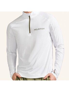 New Rhone X Peloton Men’s White Courtside Quarter Zip Pullover Shirt Size XL